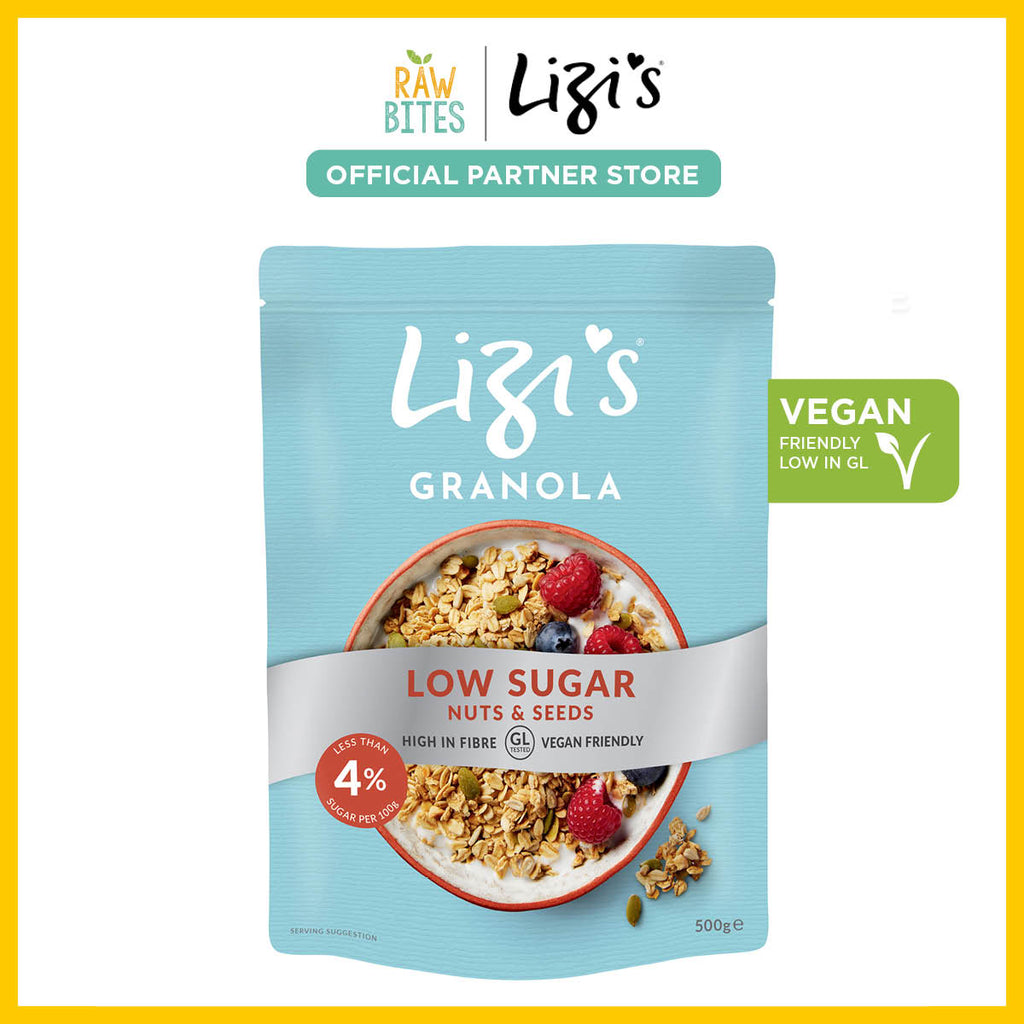 Lizi's Granola Low Sugar 500g (GL Tested, High Fiber, Vegan) — Raw