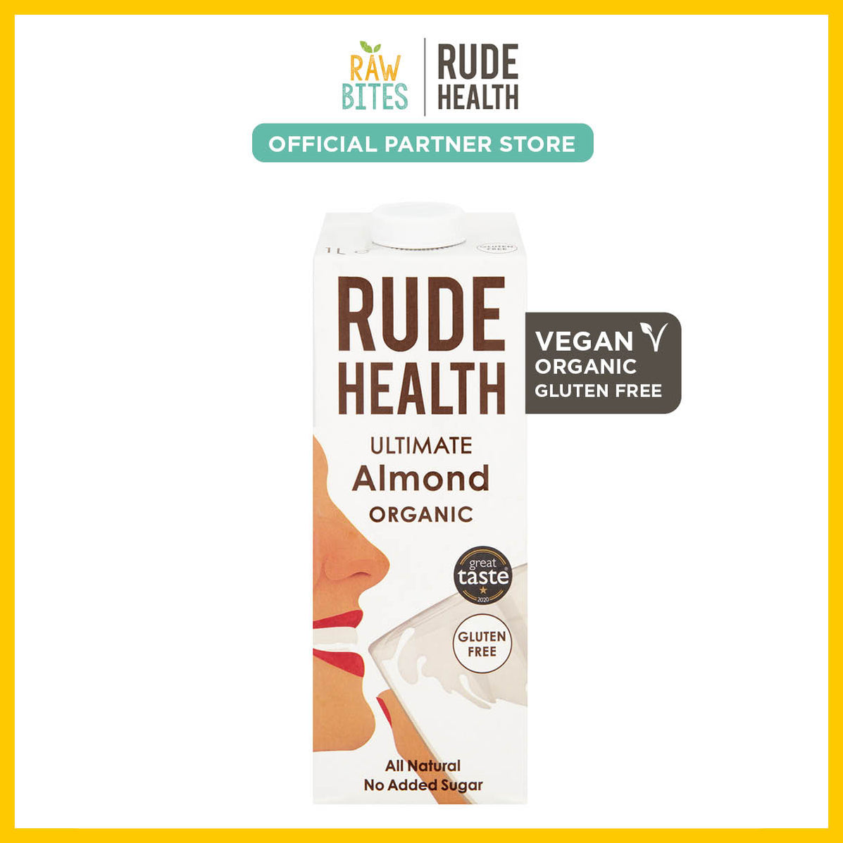 Rude Health Ultimate Almond Milk 1l Gluten Free Organic Vegan — Raw