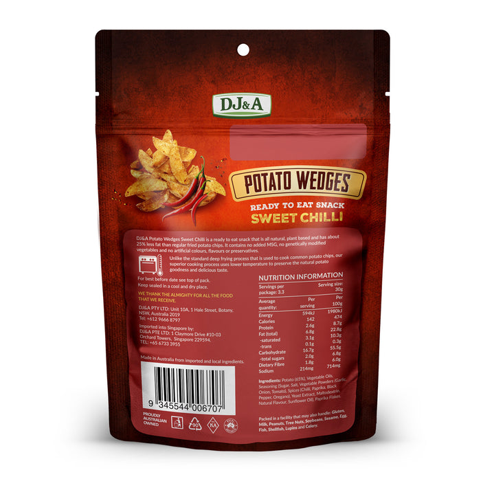 DJ&A Potato Wedges Sweet Chilli 100g