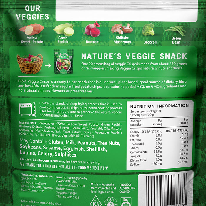 DJ&A Veggie Crisps Original 90g